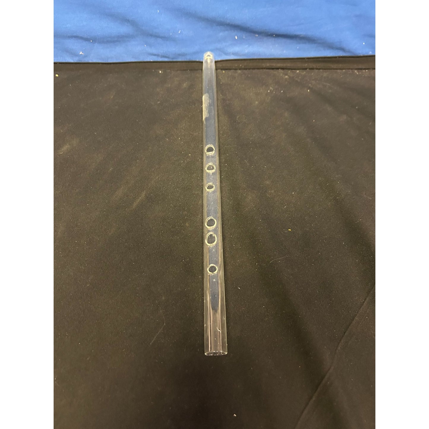 Clear Plastic Flute Recorder With Purple Velvet Storage Sleeve 20" Long