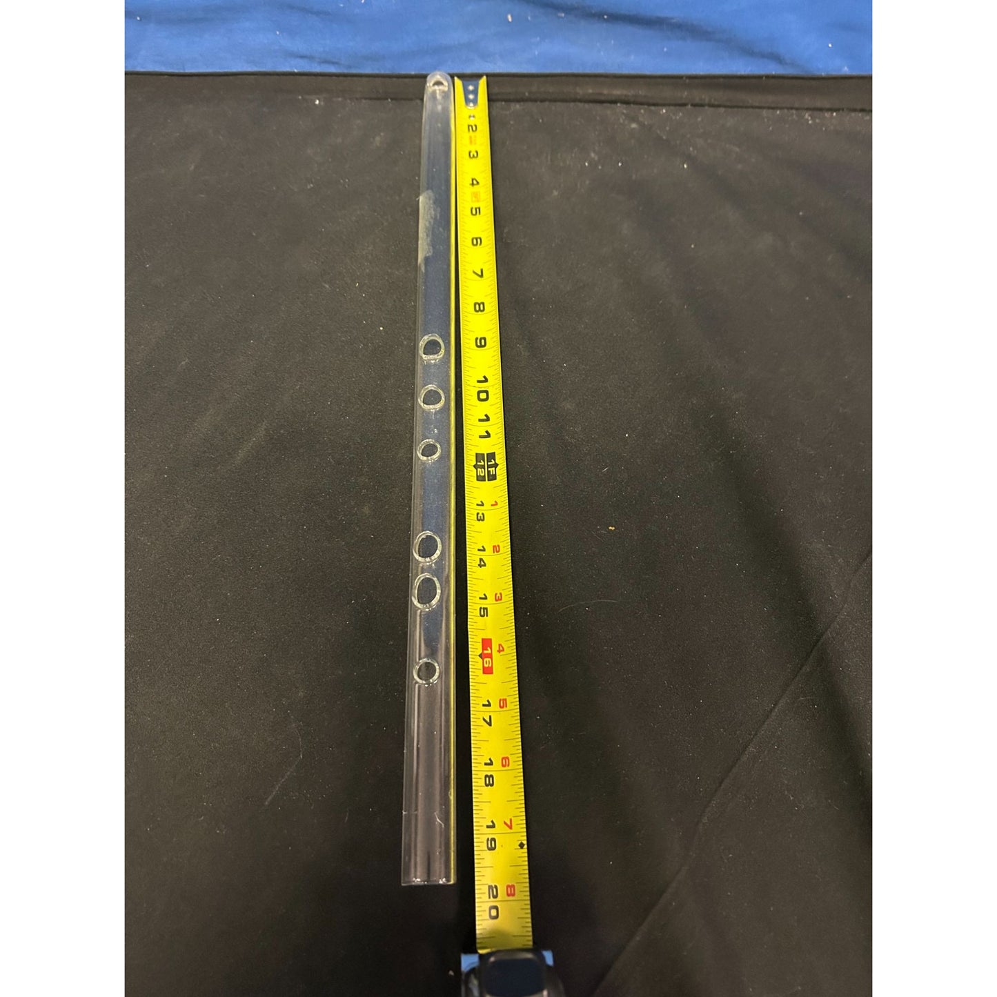 Clear Plastic Flute Recorder With Purple Velvet Storage Sleeve 20" Long