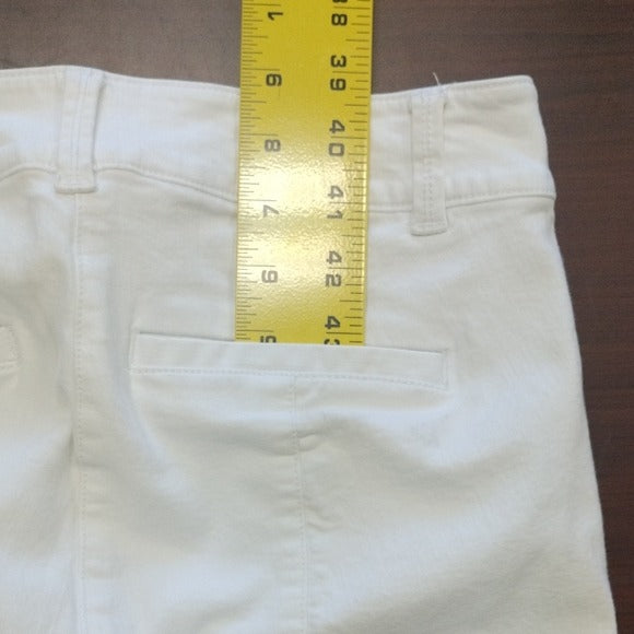 Ann Taylor White Skinny Jeans with Textured Fabric