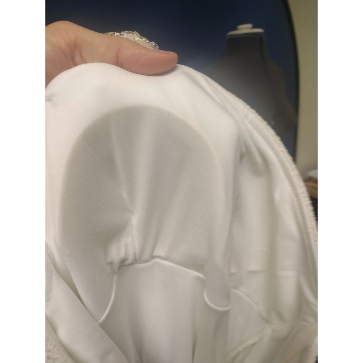 One-Shoulder Ivory Mini Dress With Beaded Detail By Emerald Sundae Size Large