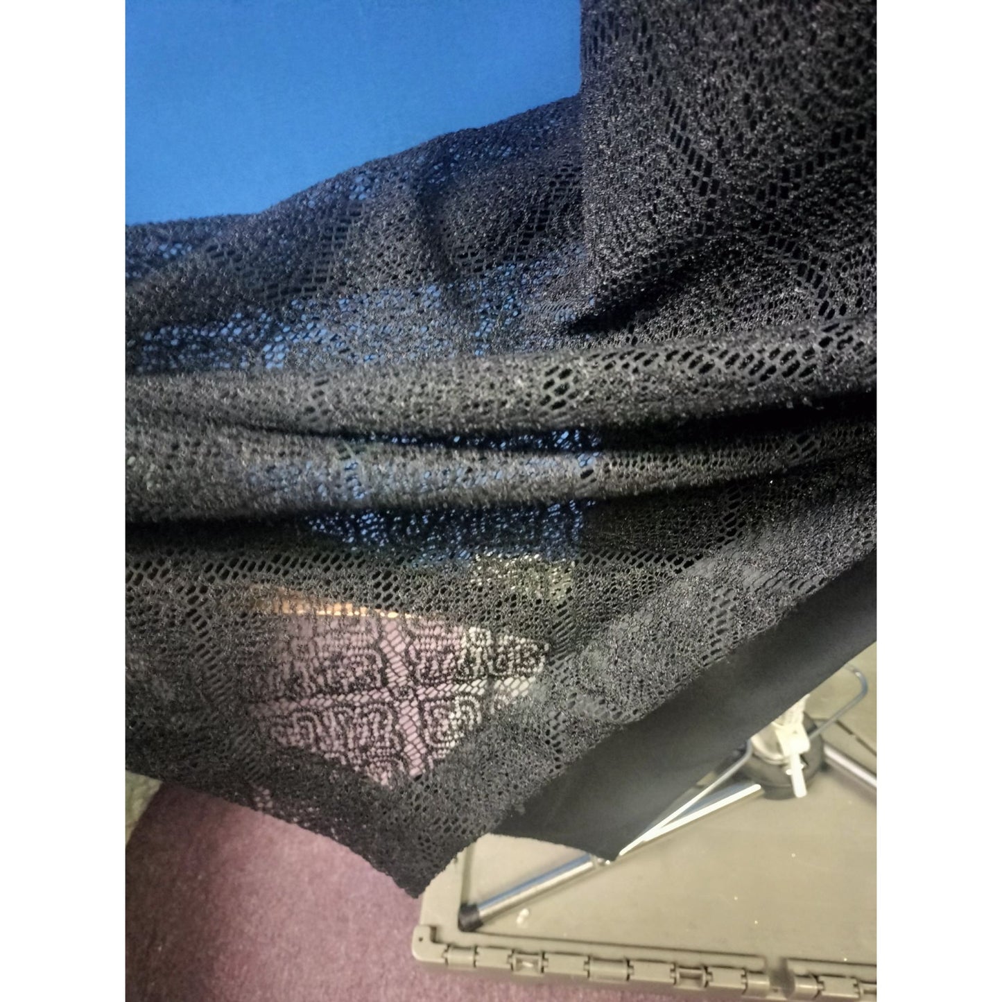 Vintage Explosion Black Lace Maxi Dress Sleeveless Square Neck Medium USA Made