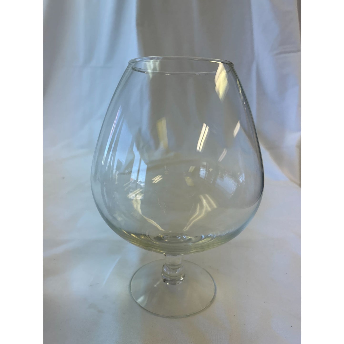 Clear Glass Snifter Brandy Cognac Balloon Shape Stemware 8.5 Inches Tall
