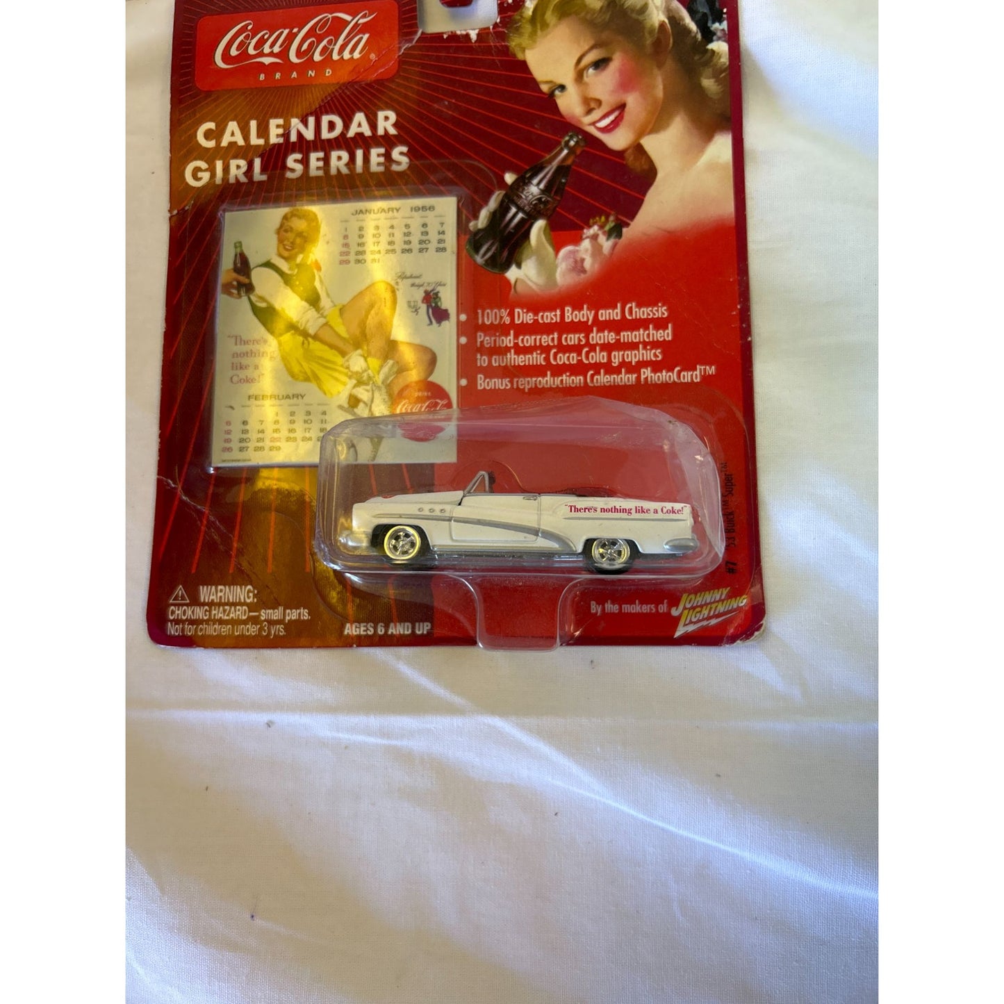 Coca-Cola Calendar Girl Series Die-Cast Car 1956 Chevrolet Bel Air Convertible 1:64 Scale Collectible By Johnny Lightning