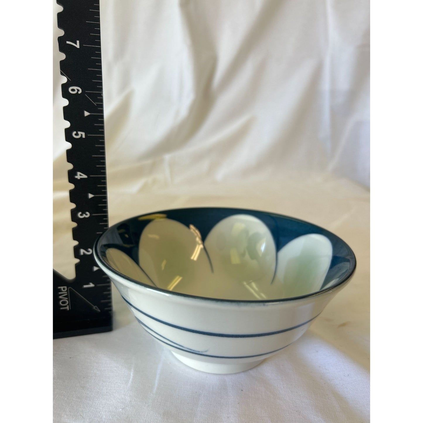 Small Ceramic Bowl With Blue & White Floral Design