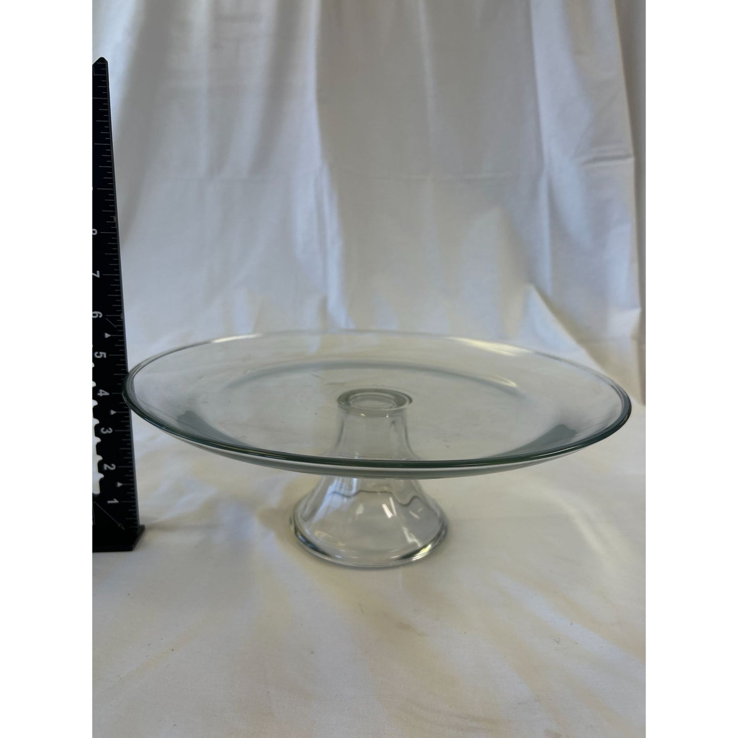 Clear Glass Pedestal Cake Stand Dessert Display 11" Wide