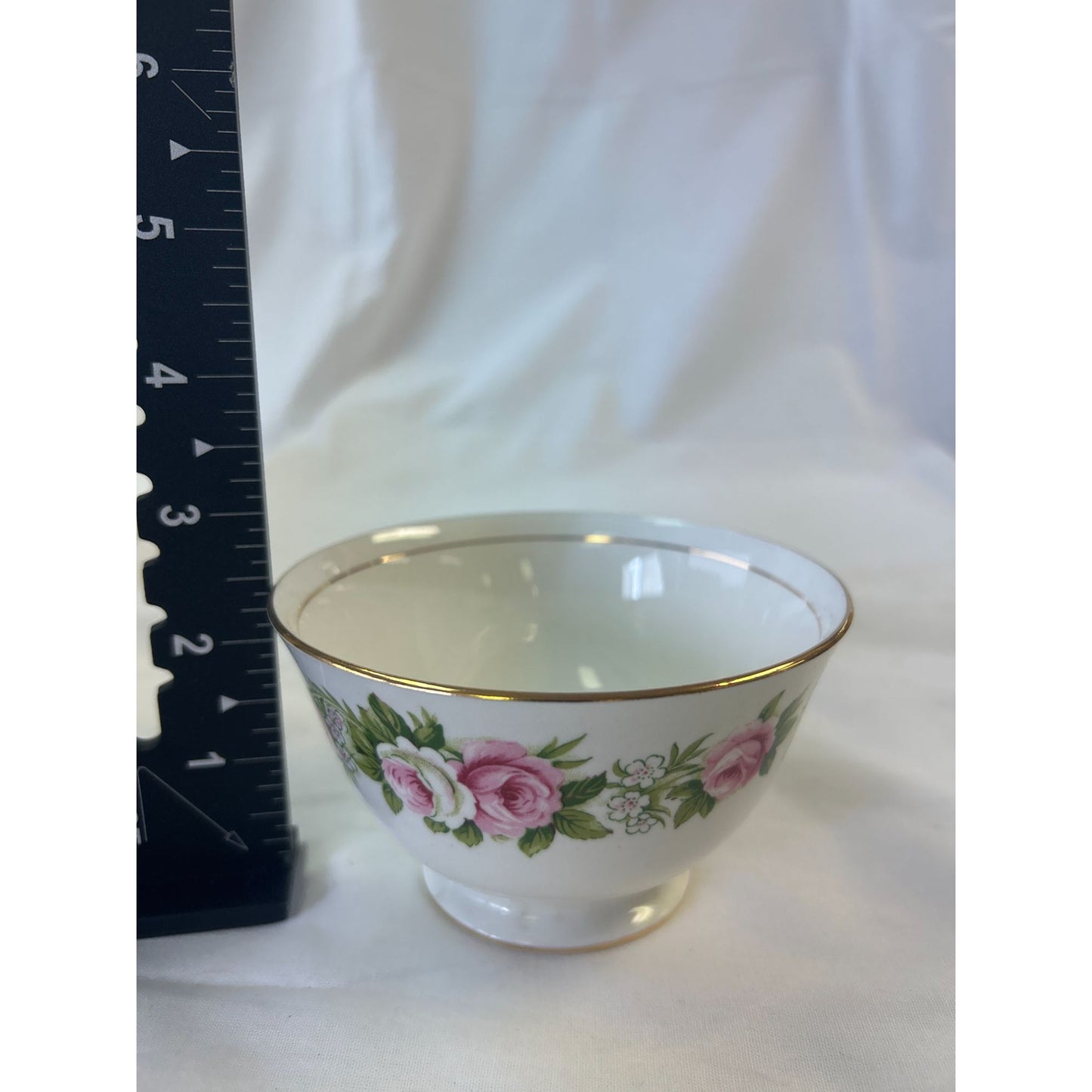 Vintage Colclough Enchanted Sugar Bowl - Bone China Pink Roses Gold Trim