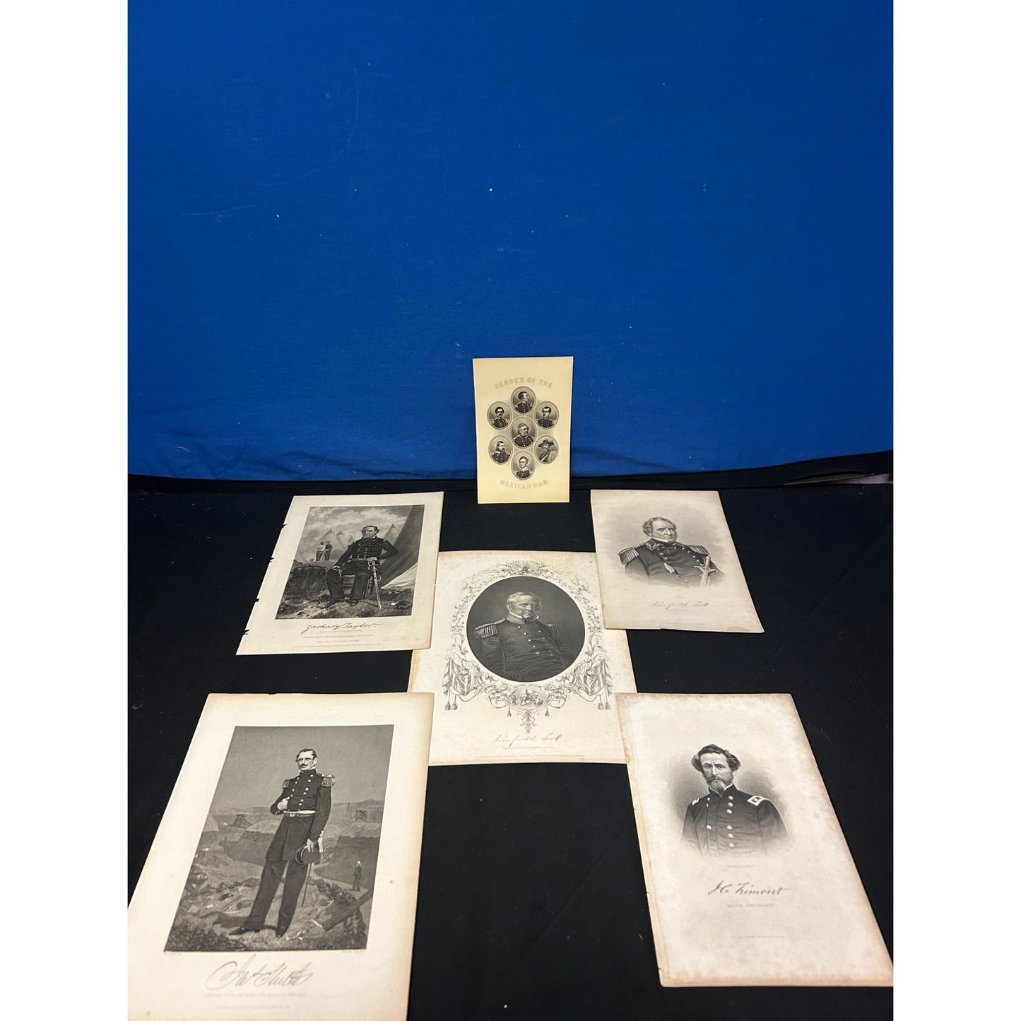 Antique Civil War Portrait Prints Collection Of 6 Vintage Military Officers & Leaders