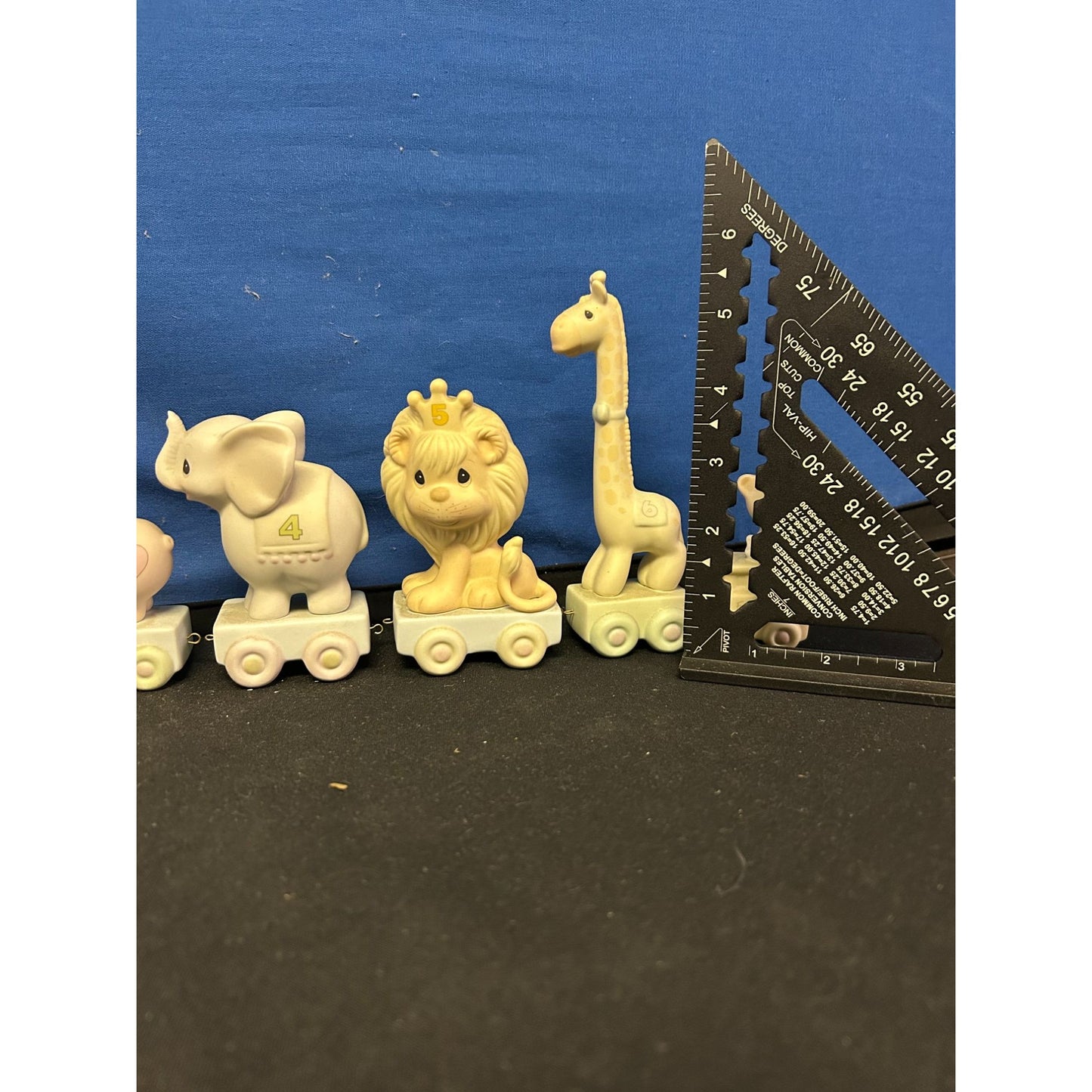 Precious Moments Birthday Train Frame Figurines Set Of 8 Ceramic Animals