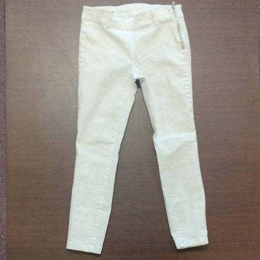 Ann Taylor White Skinny Jeans with Textured Fabric