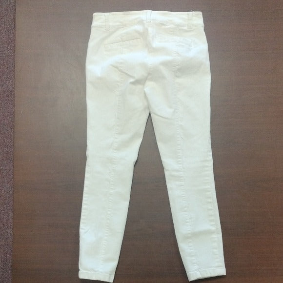 Ann Taylor White Skinny Jeans with Textured Fabric