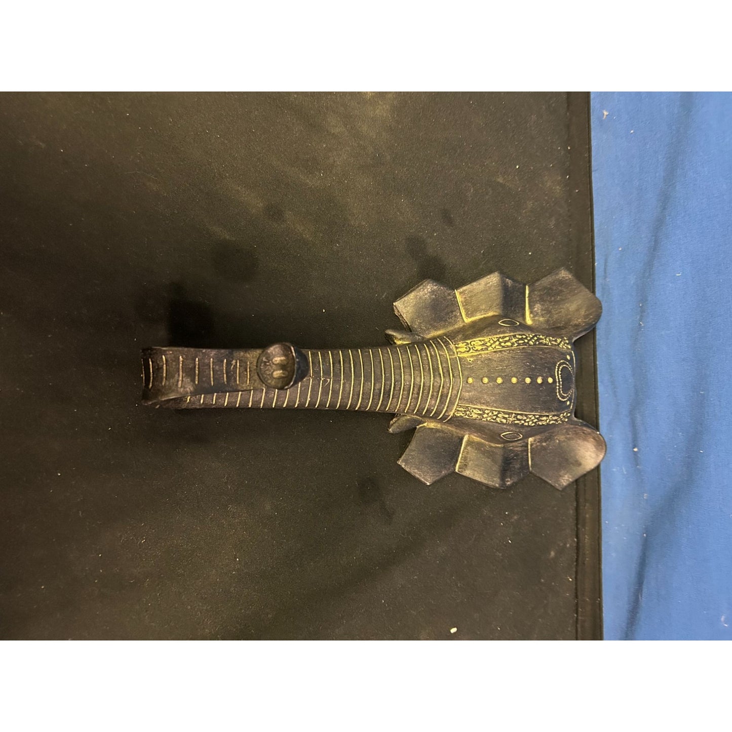 Handcrafted Resin Elephant Figurine With Red Gem Eyes