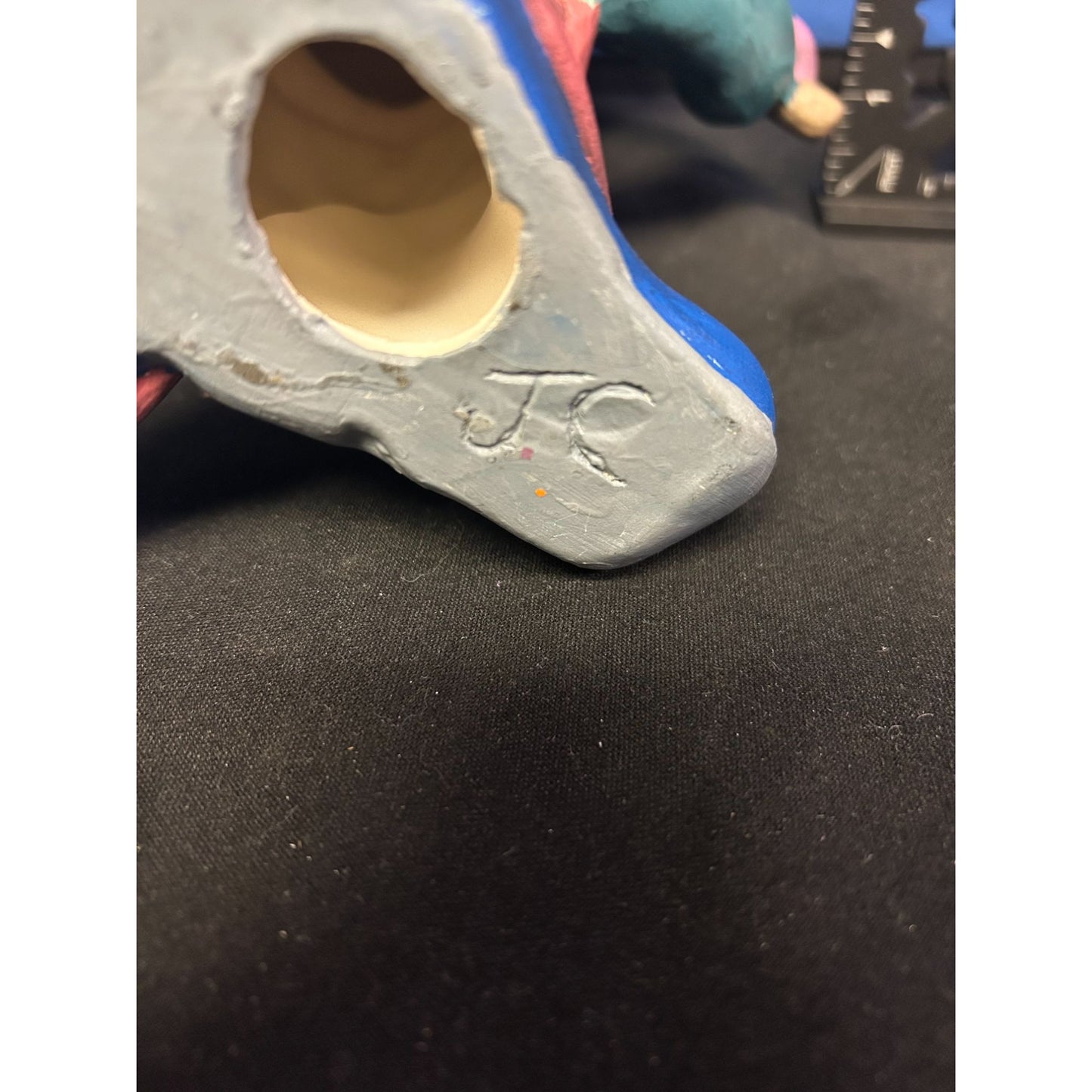 Handcrafted Resin Elephant Figurine With Red Gem Eyes