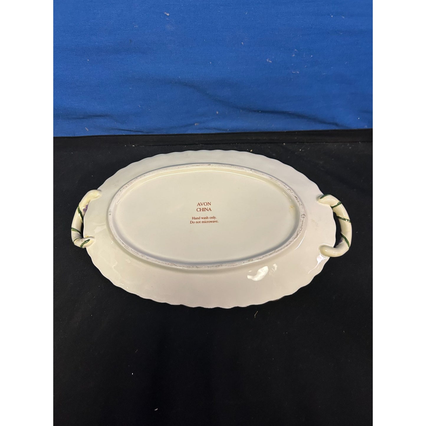 Vintage Avon China Floral Oval Serving Tray With Handles