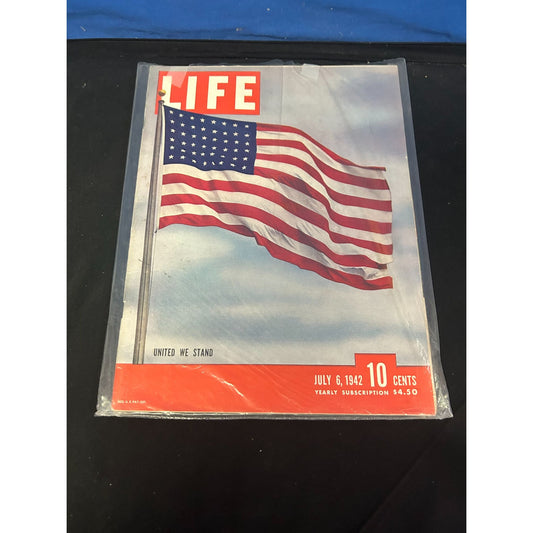 Life Magazine July 6 1942 Issue Featuring American Flag