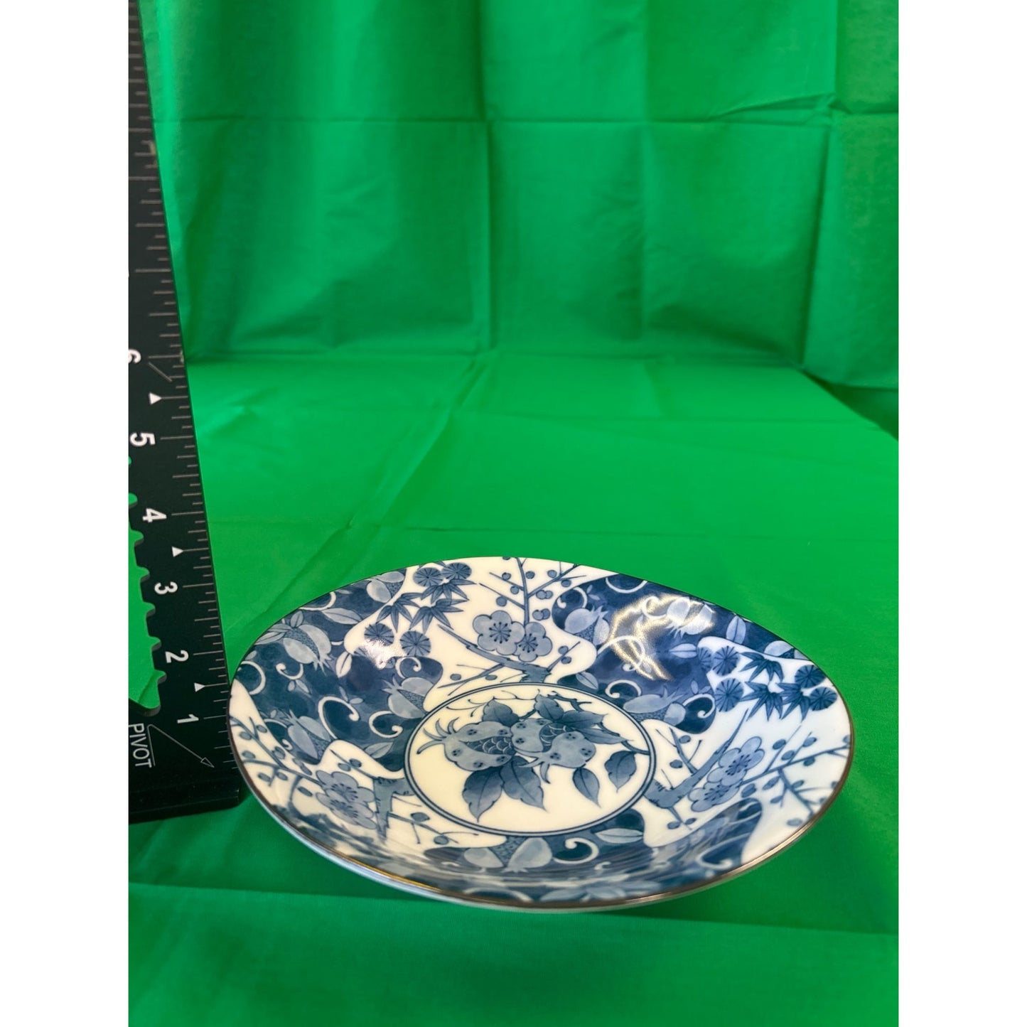 Vintage Blue & White Floral Porcelain Plate