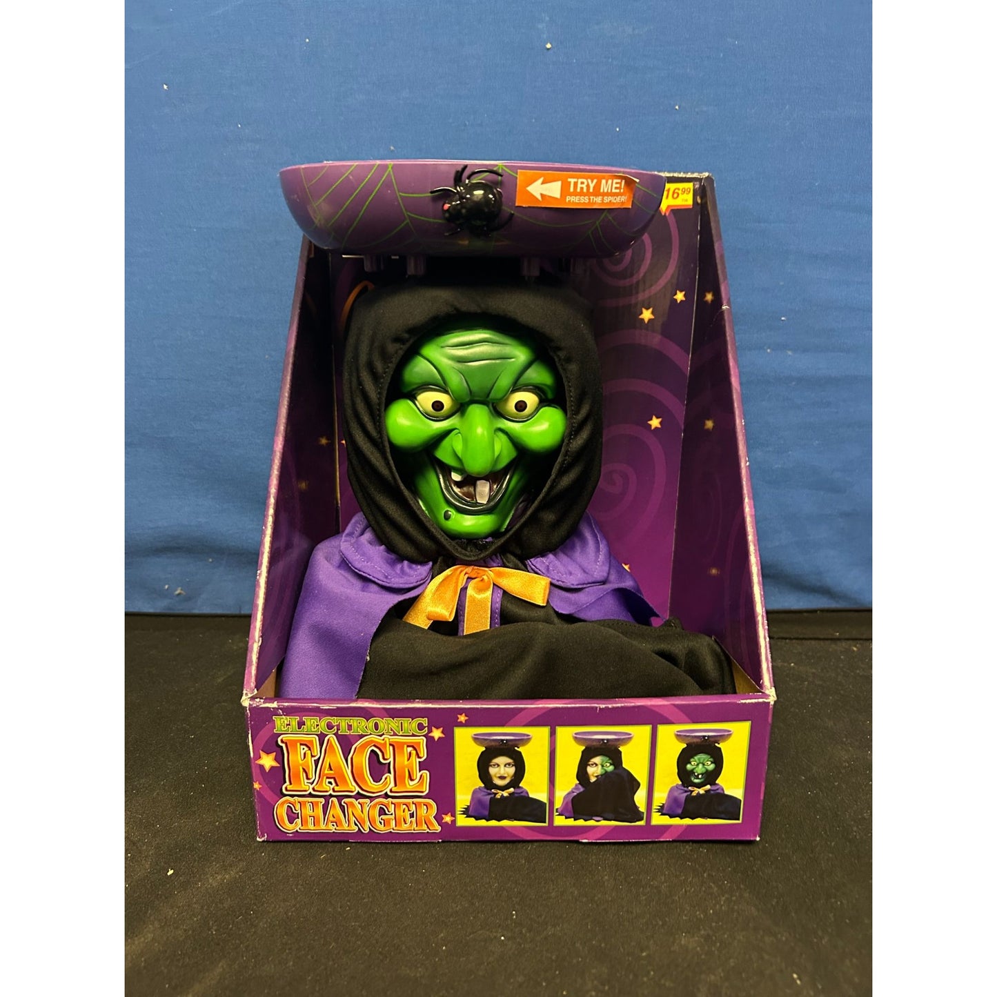 Electronic Face Changer Halloween Decoration With Animated Witch & Woman Faces
