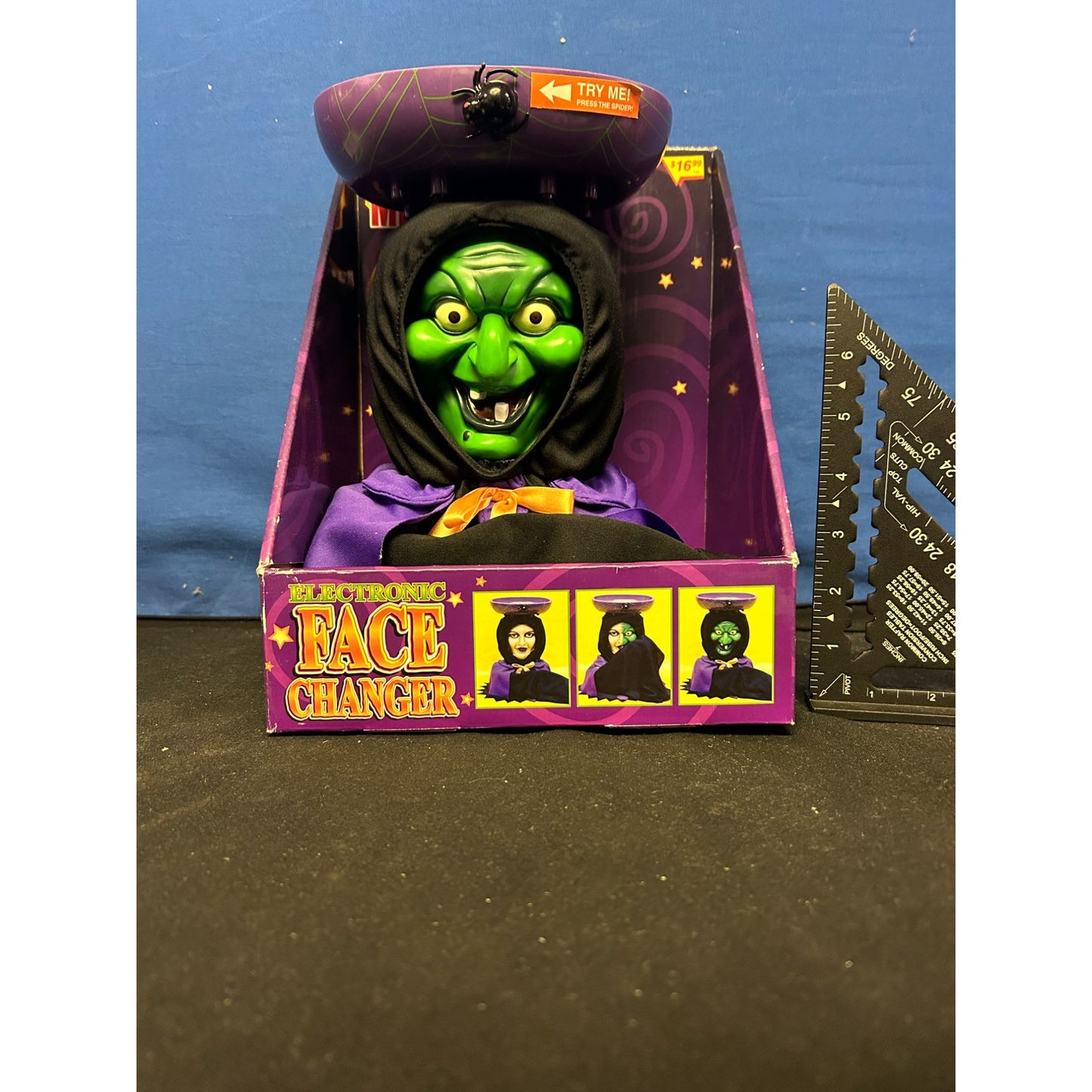 Electronic Face Changer Halloween Decoration With Animated Witch & Woman Faces