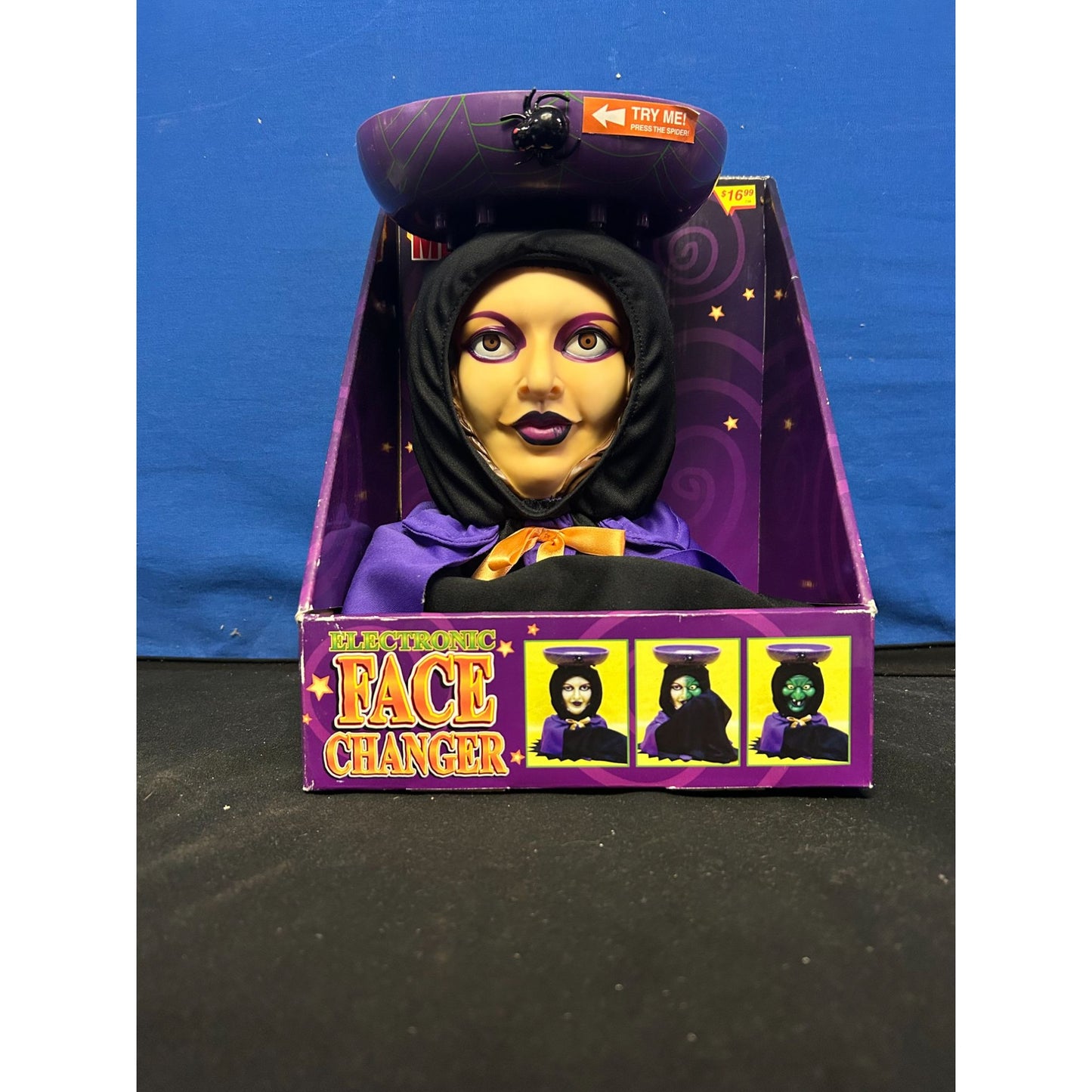 Electronic Face Changer Halloween Decoration With Animated Witch & Woman Faces