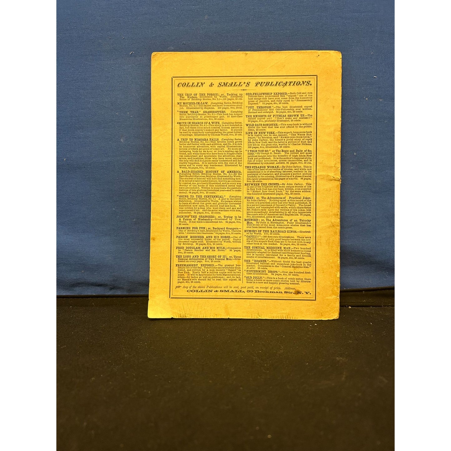 Going To The Centennial & Other Stories Yellow Paperback Book By Collin & Smalls Publications 1876 Edition