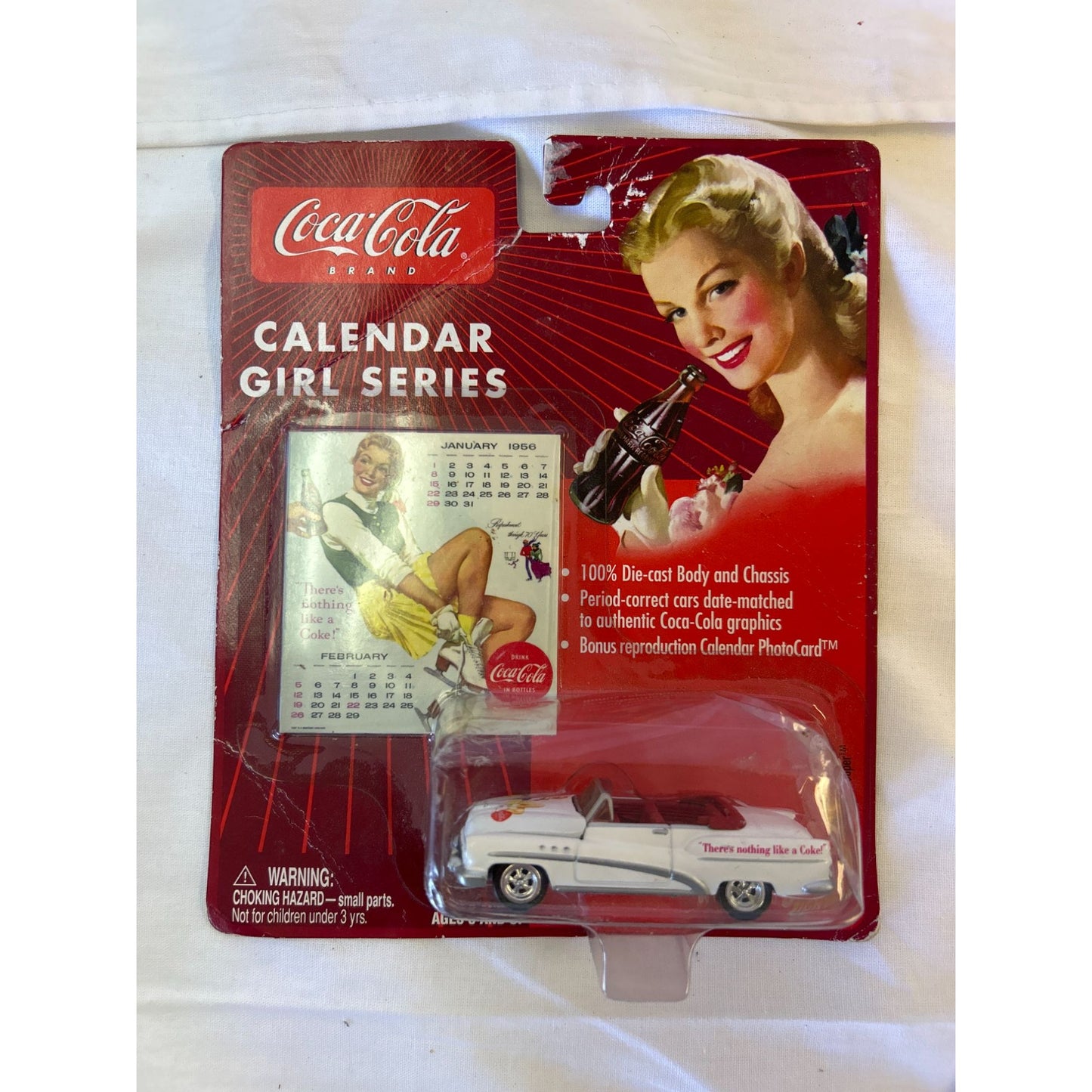 Coca-Cola Calendar Girl Series Die-Cast Car 1956 Chevrolet Bel Air Convertible 1:64 Scale Collectible By Johnny Lightning