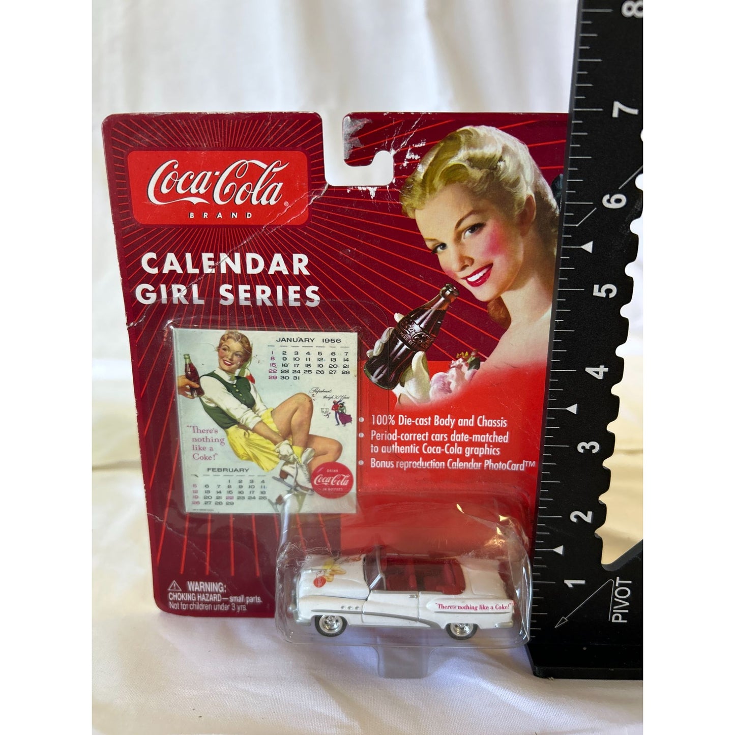 Coca-Cola Calendar Girl Series Die-Cast Car 1956 Chevrolet Bel Air Convertible 1:64 Scale Collectible By Johnny Lightning