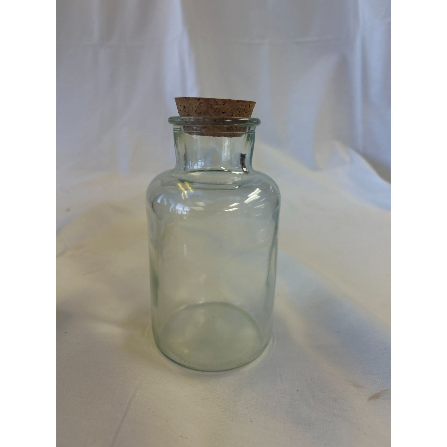 Clear Glass Apothecary Jar With Cork Lid For Storage Or Decoration