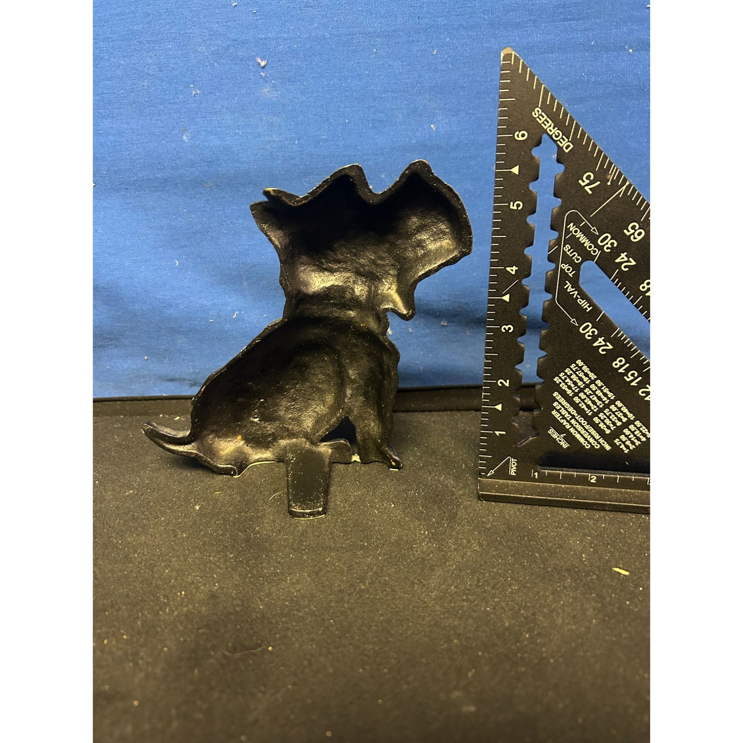 Cast Iron Scottie Dog Figurine With Red Collar