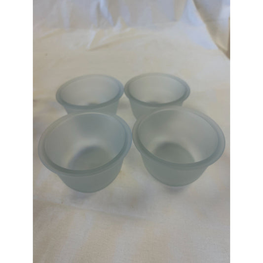 Set Of 4 Frosted Glass Custard Cups 4 Oz Each