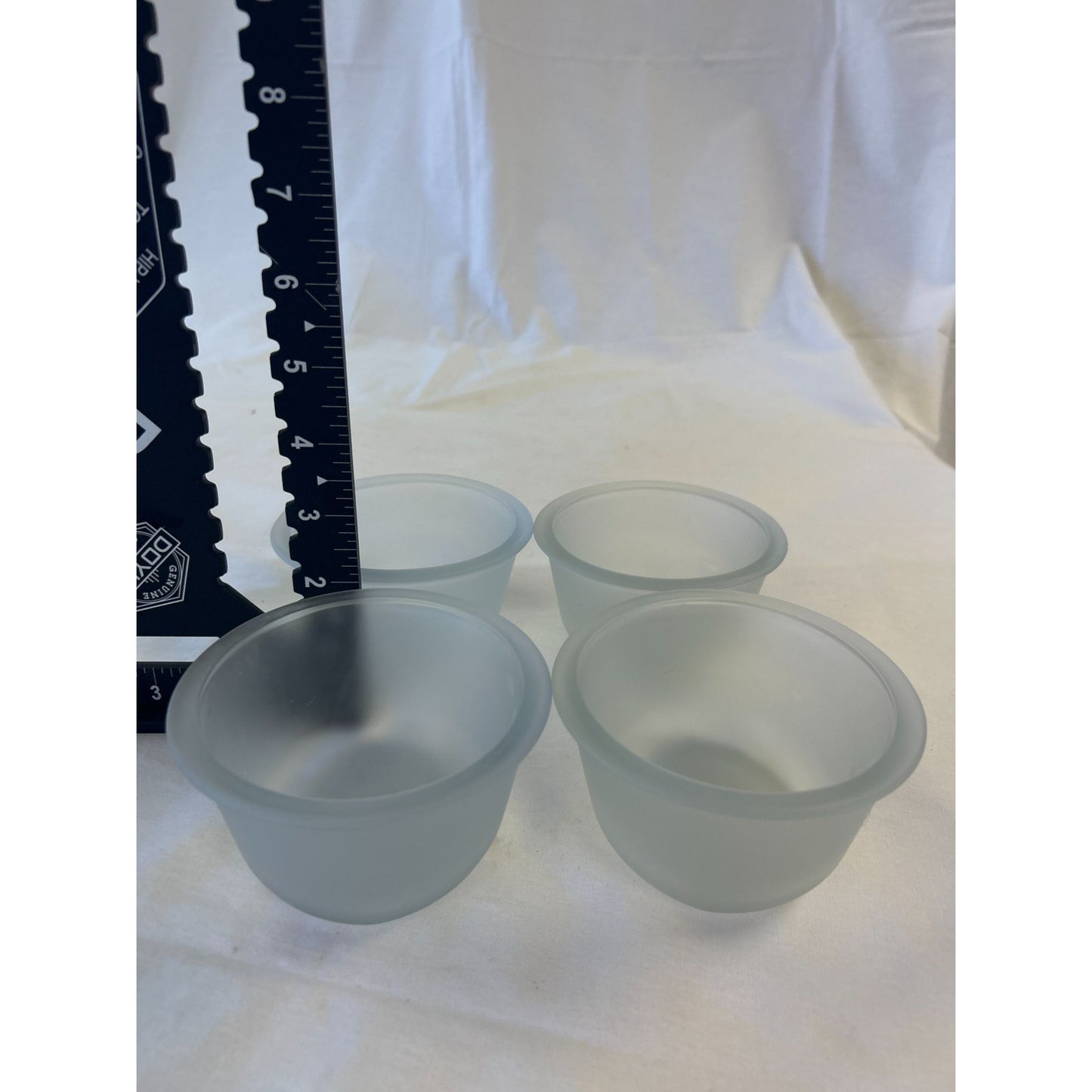 Set Of 4 Frosted Glass Custard Cups 4 Oz Each