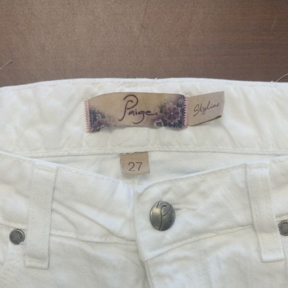 Paige Cropped White Jeans
