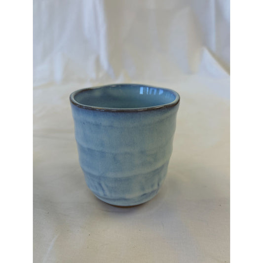 Handcrafted Blue Ceramic Japanese Tea Cup 3.5" Tall