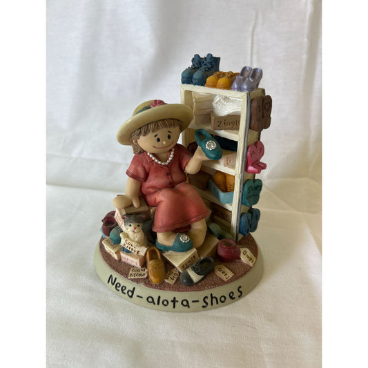 Vintage Holly Zingle Berry "Need-Alota-Shoes" Figurine By Enesco