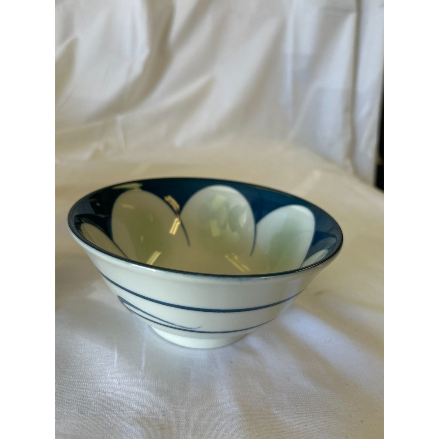 Small Ceramic Bowl With Blue & White Floral Design