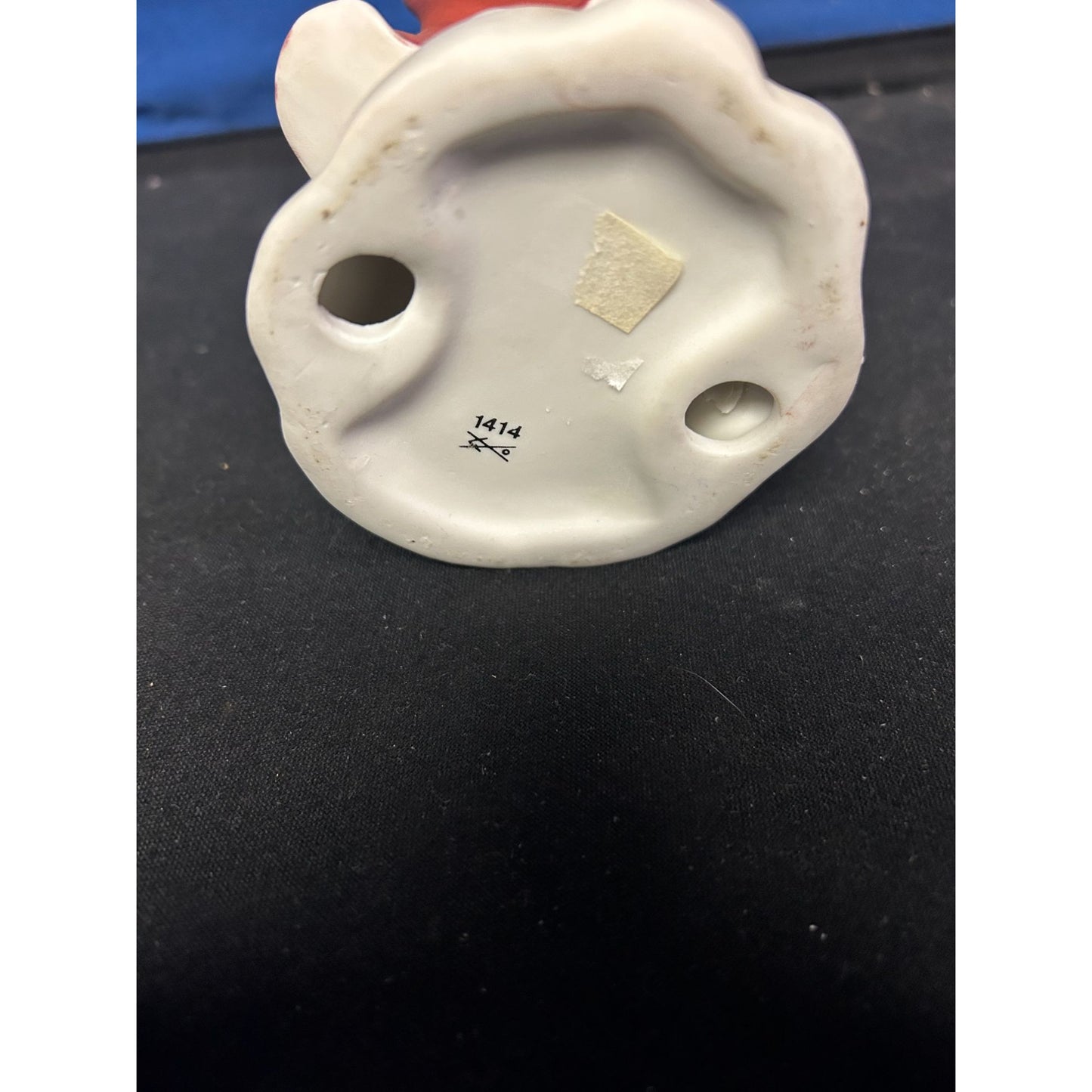 Hand-Painted Ceramic Angel Figurine Holding Child With Golden Wings