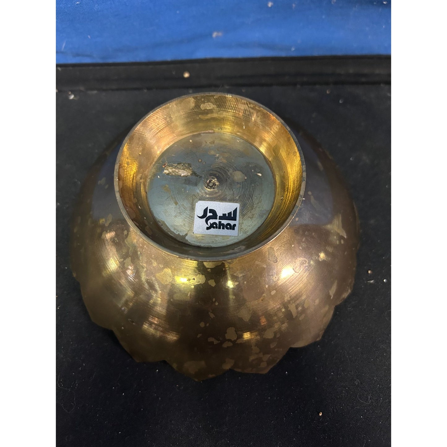 Hand-Painted Brass Decorative Bowl With Floral Mandala Design By Sahar