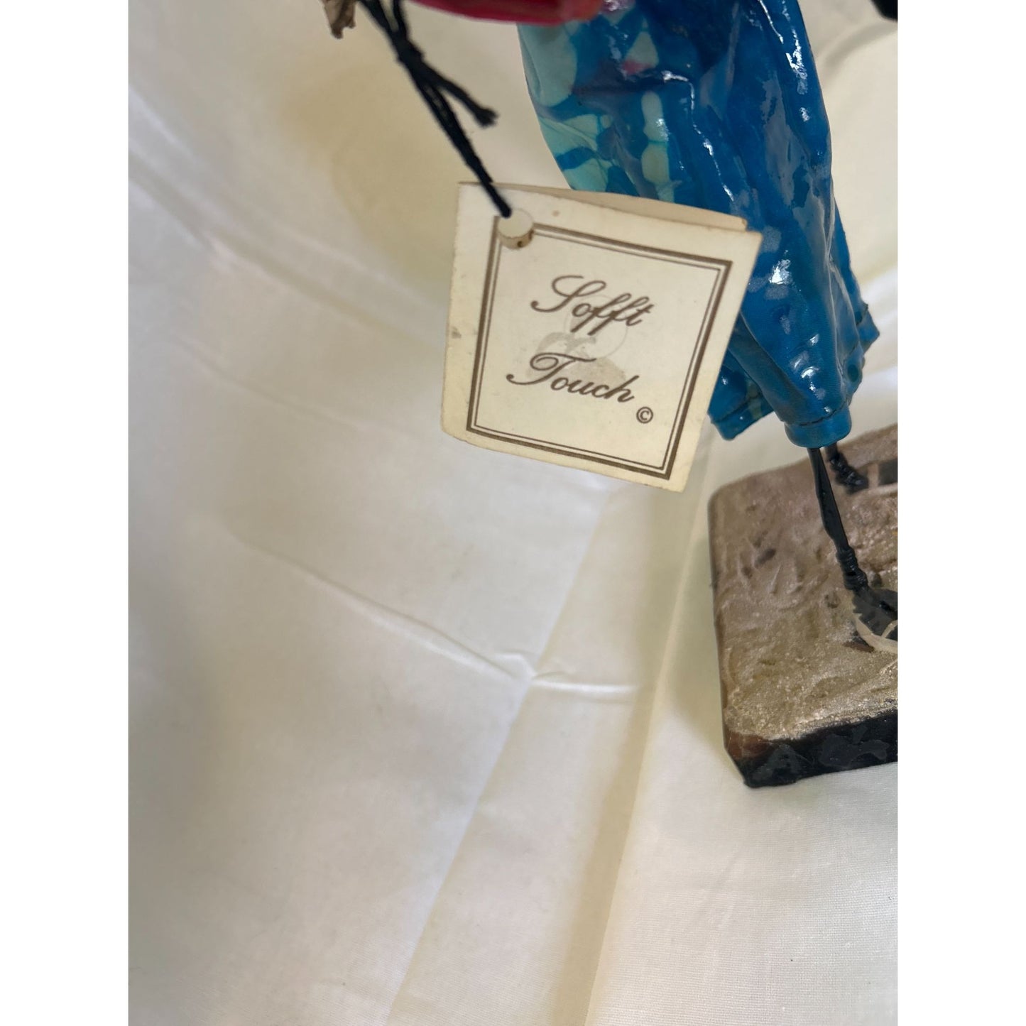 Handcrafted Soff Touch Figurine Of Woman With Basket 12" Tall