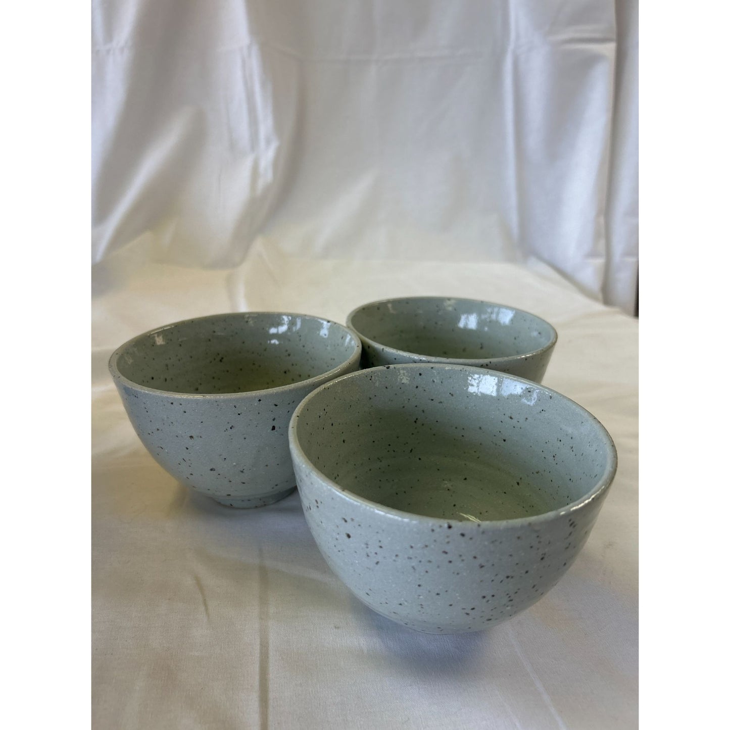 Set Of 3 Handmade Speckled Ceramic Bowls - 4" Diameter
