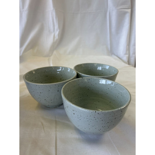Set Of 3 Handmade Speckled Ceramic Bowls - 4" Diameter