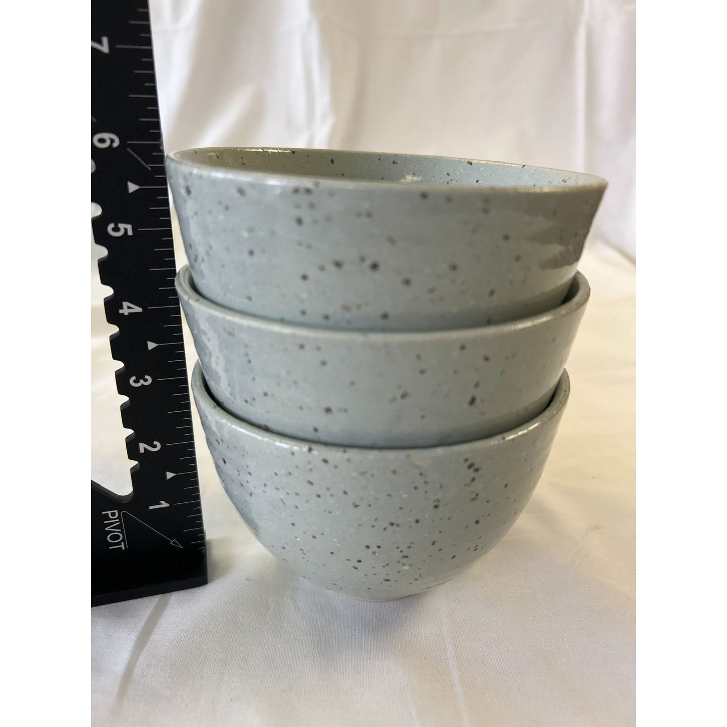 Set Of 3 Handmade Speckled Ceramic Bowls - 4" Diameter